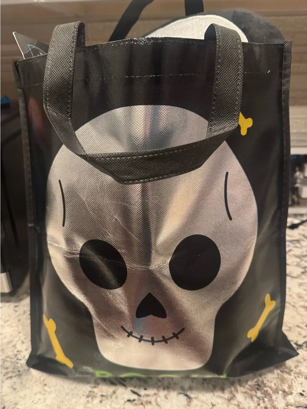 Black and Silver Skull Tote Bag Bundle